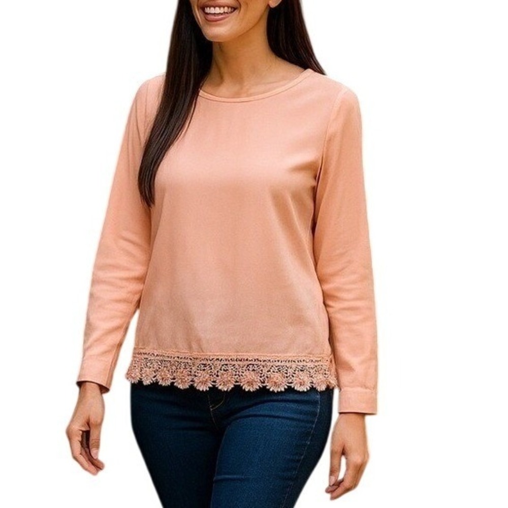 Chance or Fate Peach/Pink Long Sleeve Blouse Top